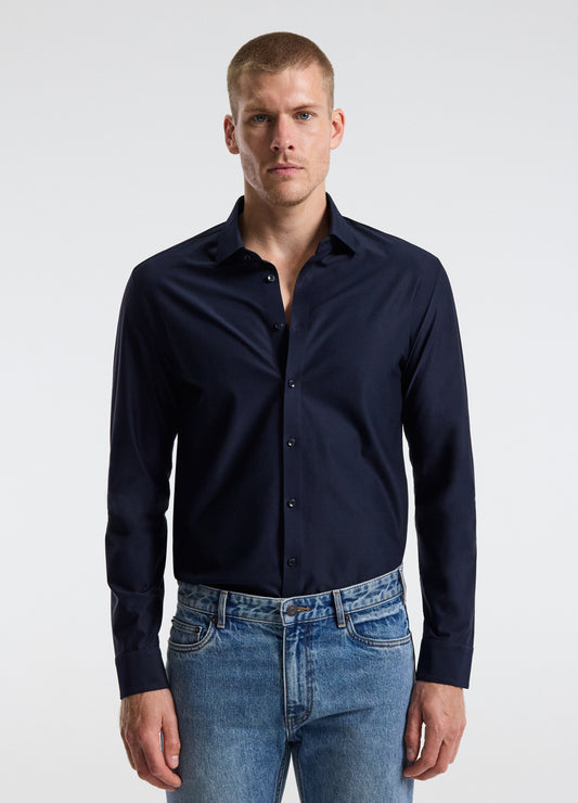 Precision Stretch Twill Shirt Navy