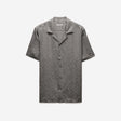 Leopard Camp Collar Silk Shirt Zinc