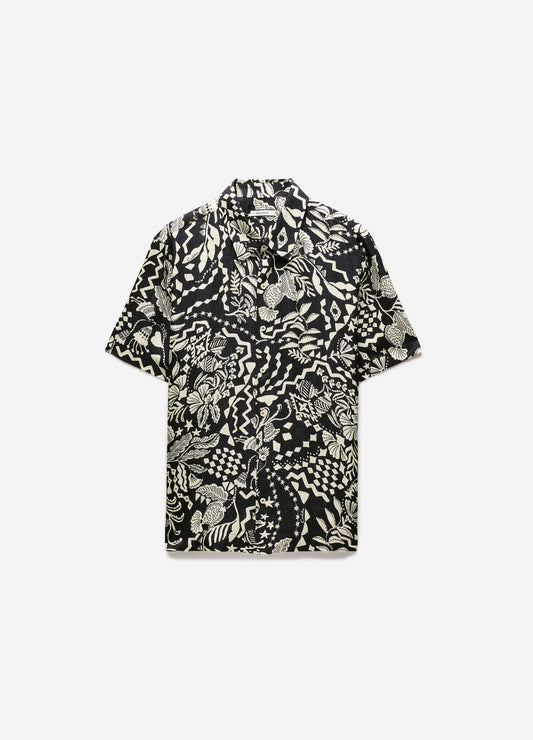 Relaxed Shadow Tapestry Shirt Black