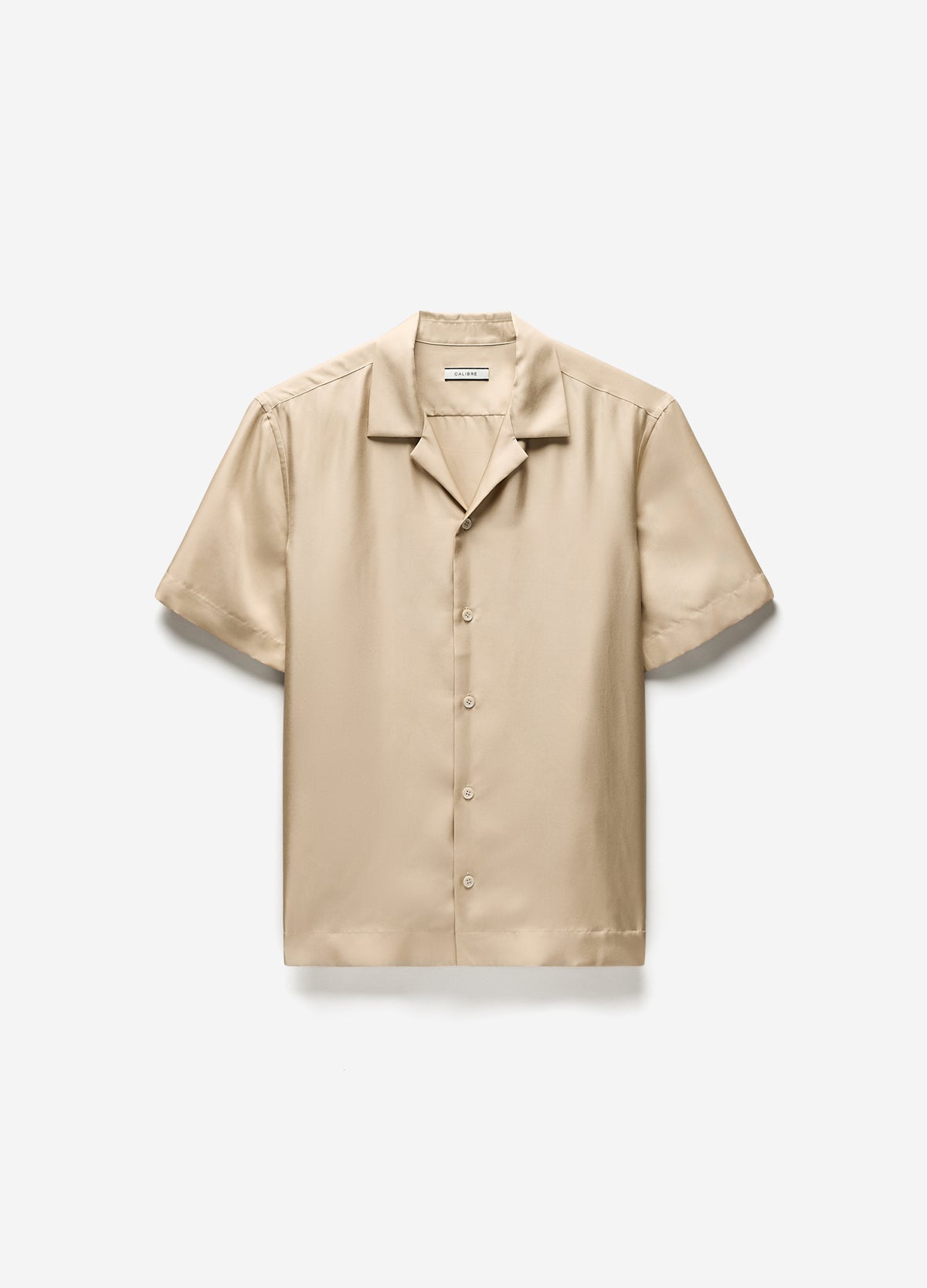 Camp Collar Silk Shirt Champagne