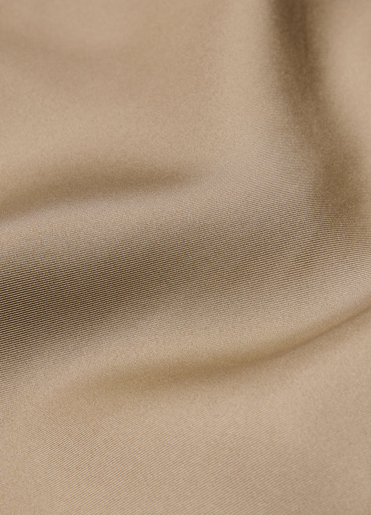 Camp Collar Silk Twill Shirt Champagne