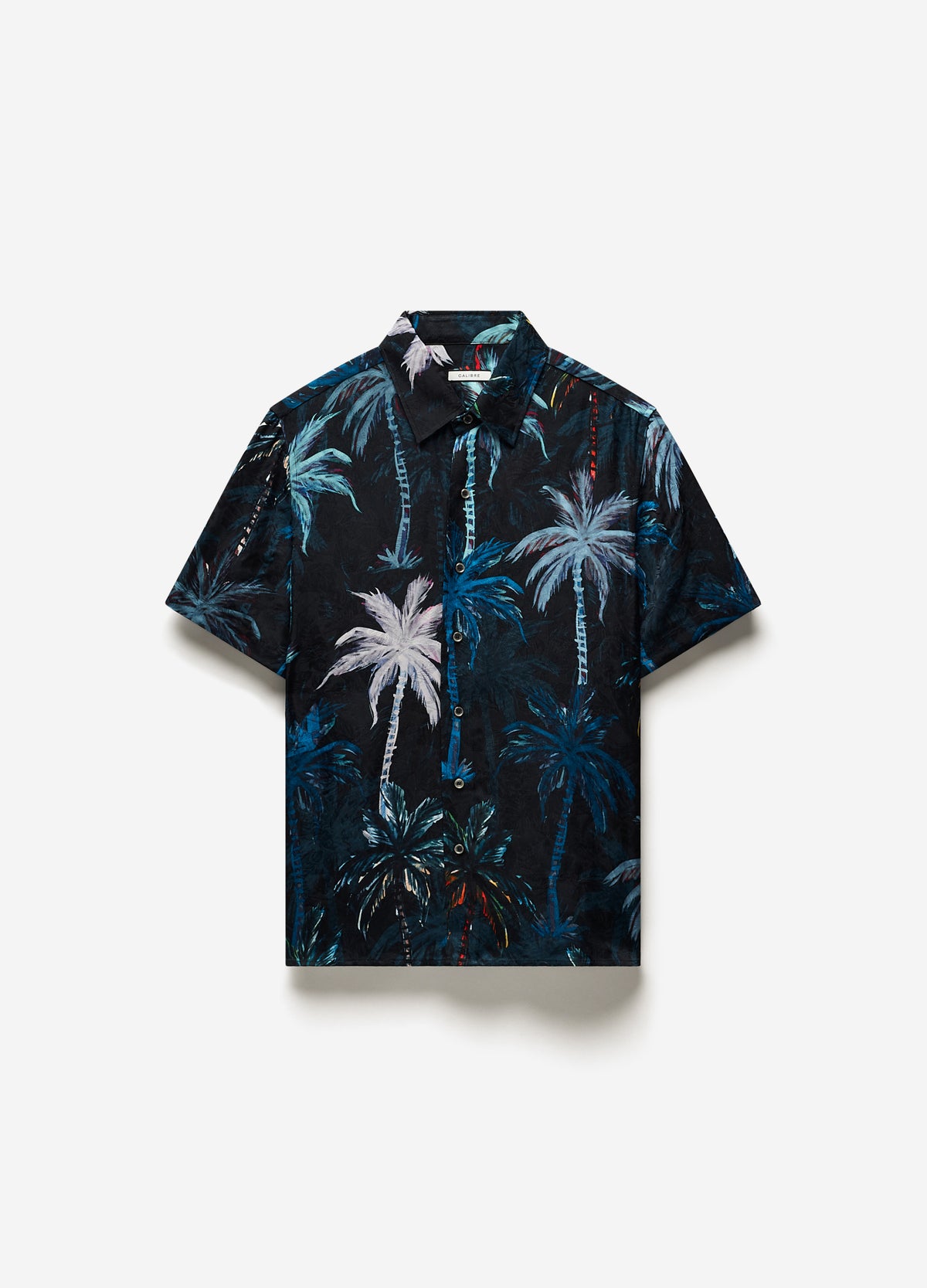 Relaxed Midnight Palms Short Sleeve Shirt Seafoam