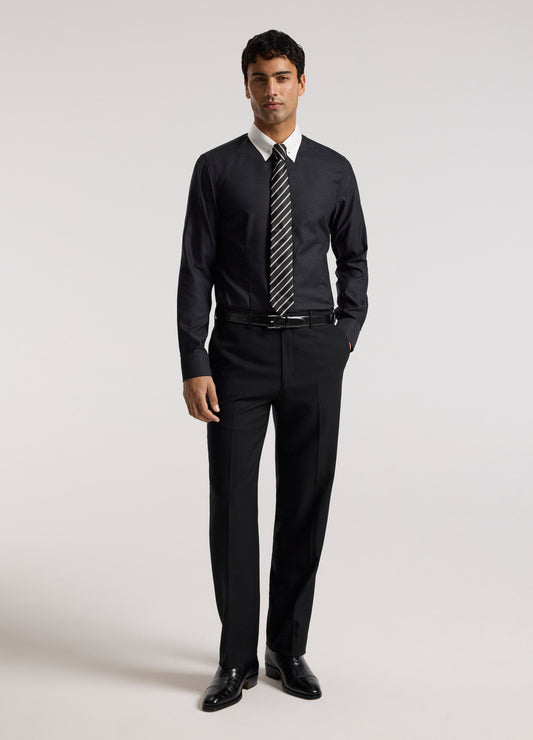 Tailored Collar Pin Shirt Black