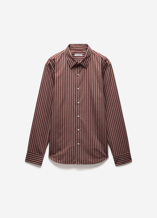Tailored Shadow Stripe Shirt Bourbon