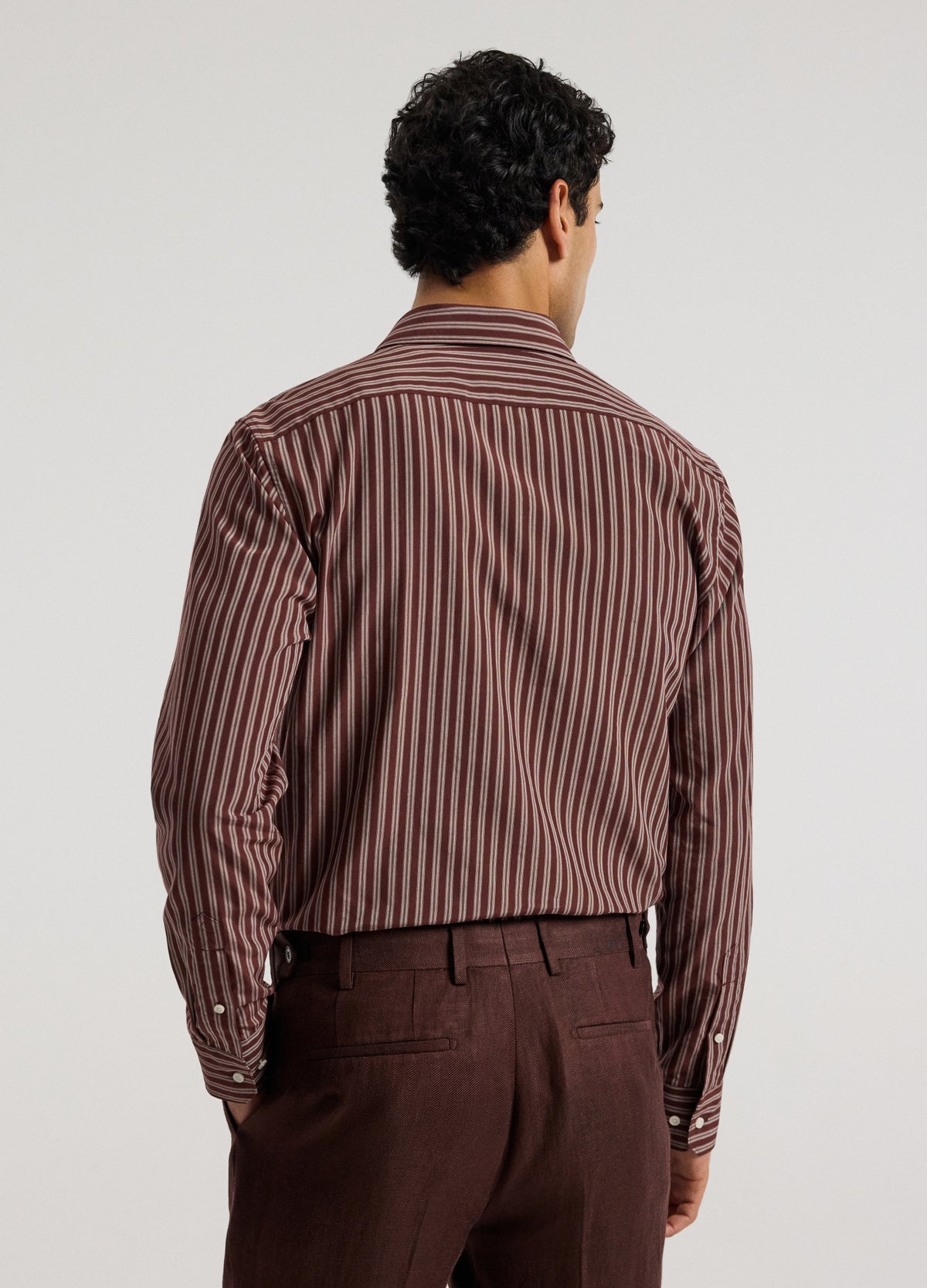Tailored Shadow Stripe Shirt Bourbon
