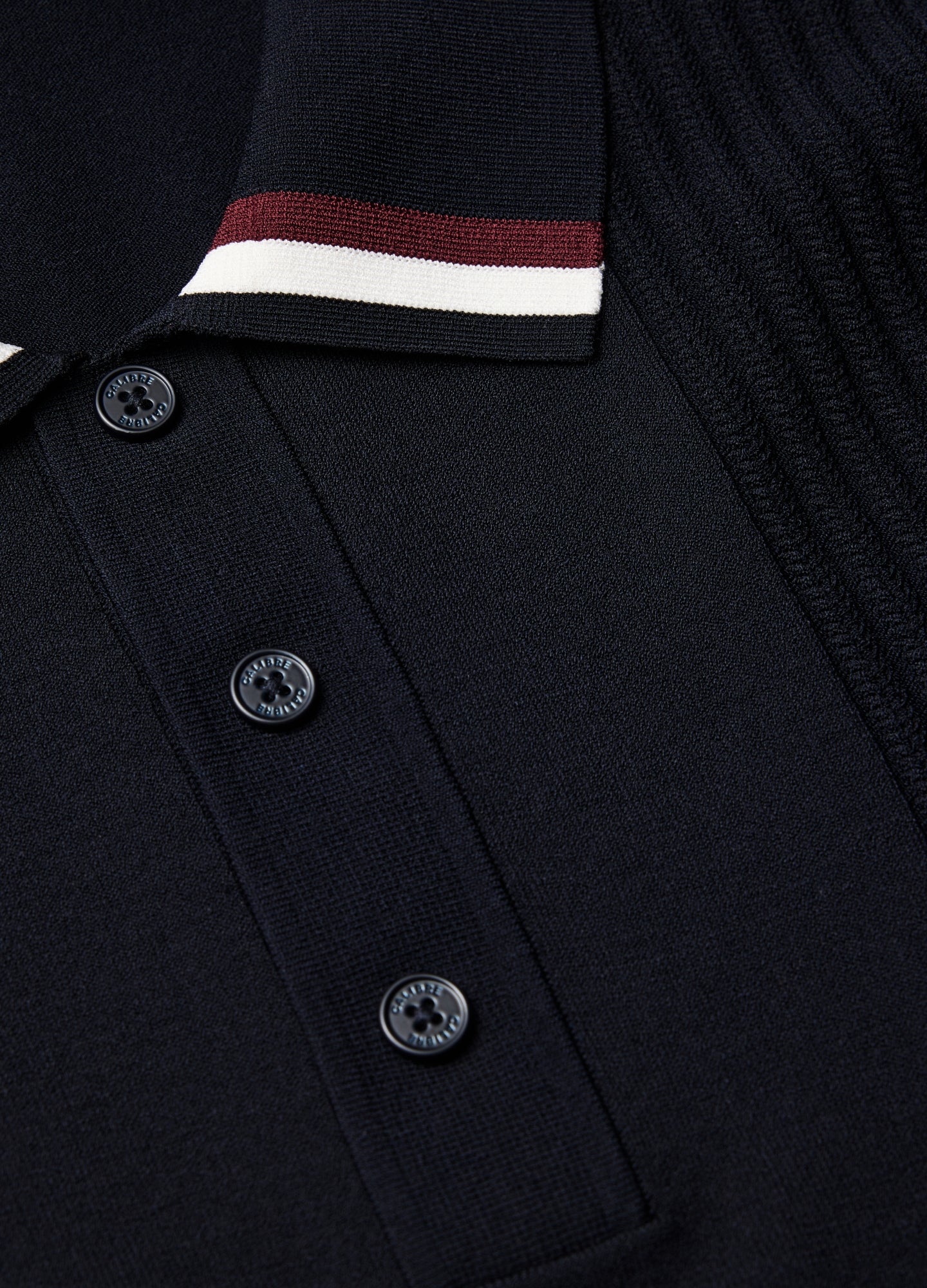 Tech Stripe Collar Polo Navy