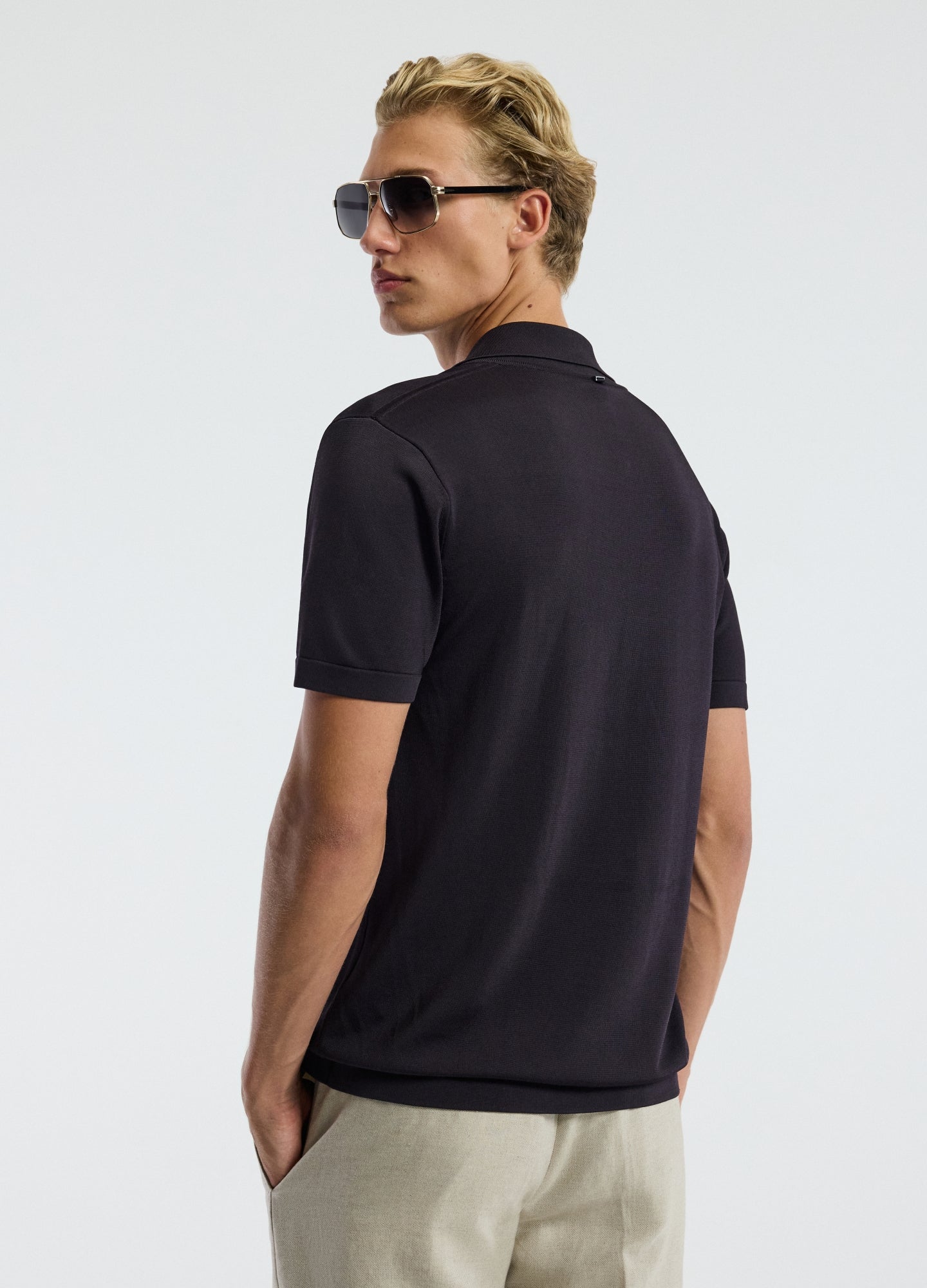 Shiny Rayon Polo Currant