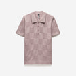 Grid Stitch Polo Pink