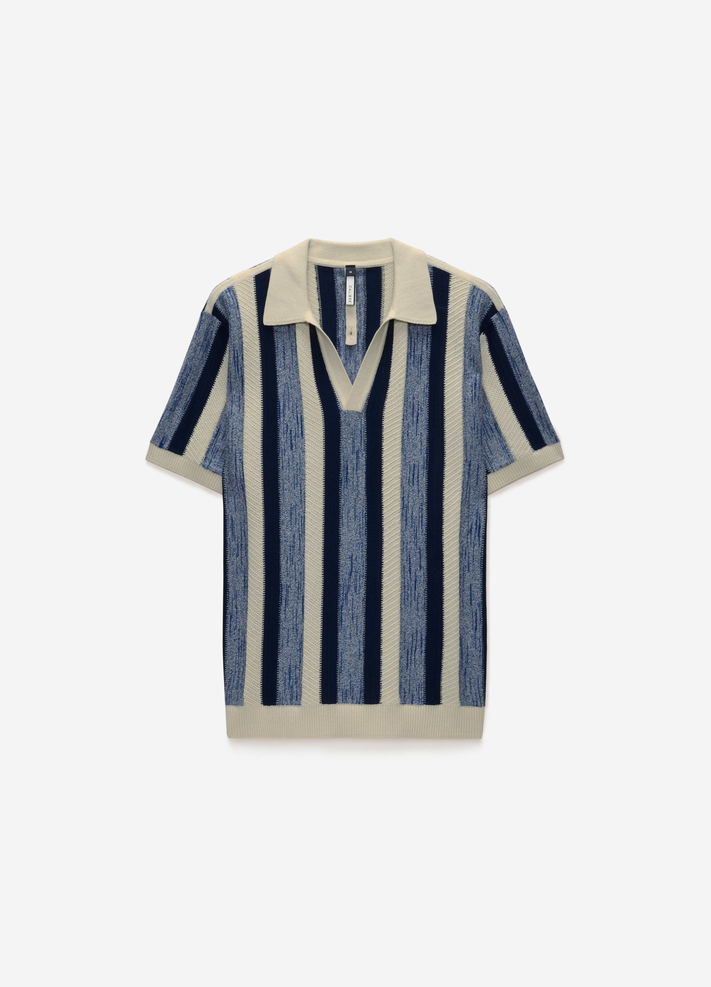 Vertical Stripe Polo Blue