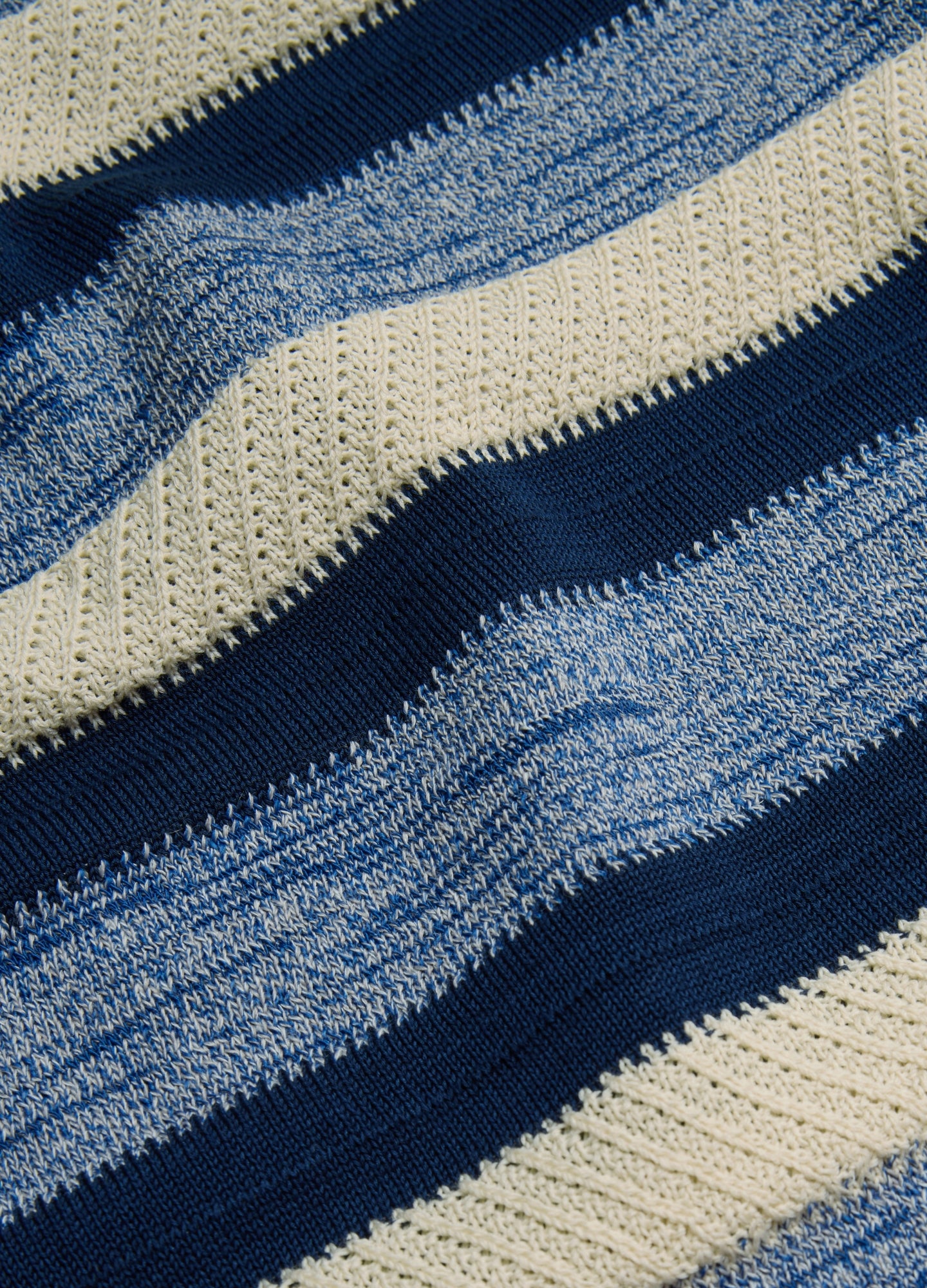 Vertical Stripe Polo Blue
