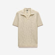 Bouclé Open Neck Polo Biscuit