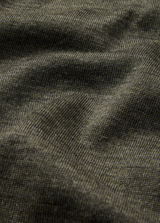 Merino Wool Polo Khaki