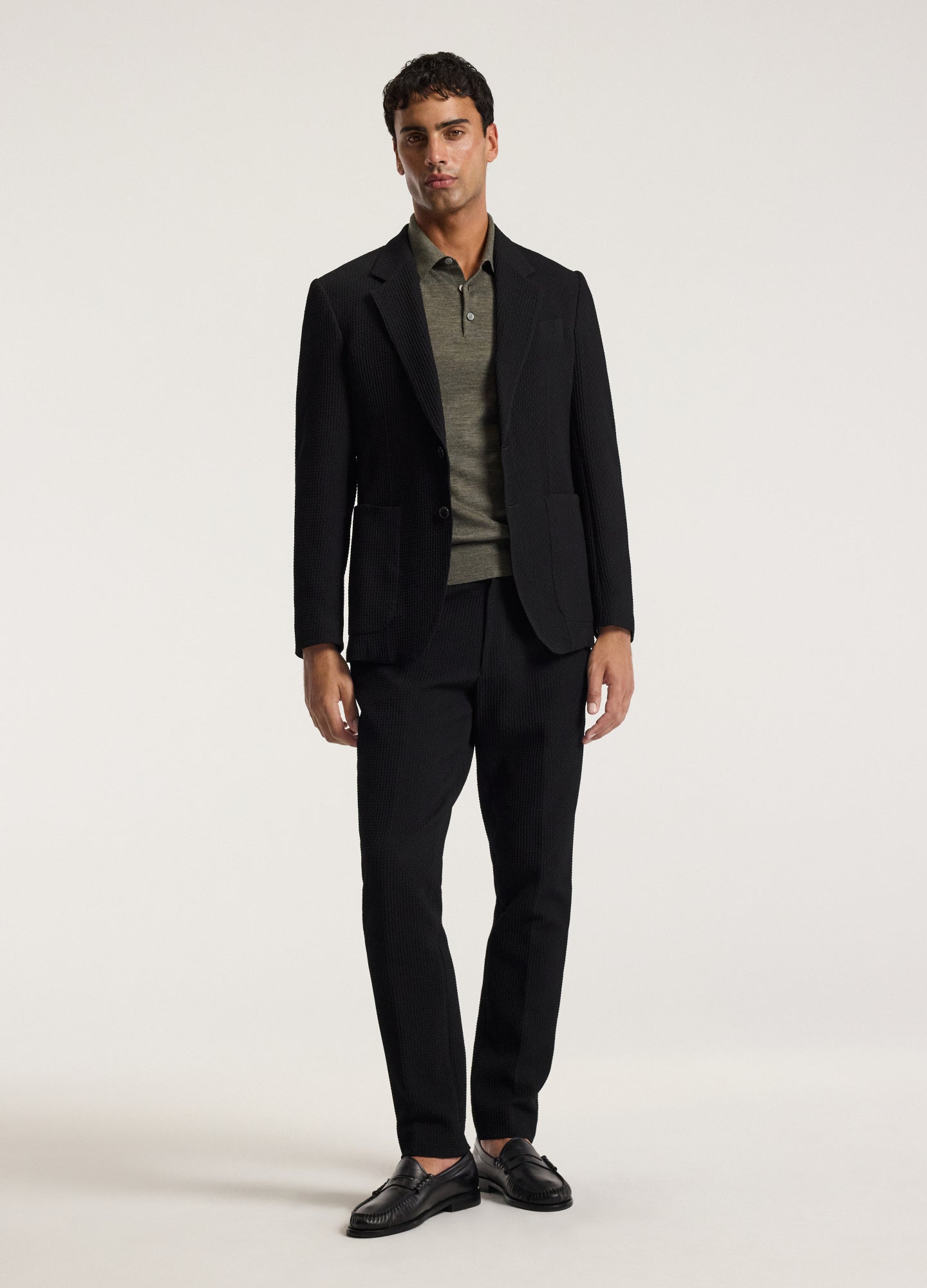 Merino Wool Polo Khaki