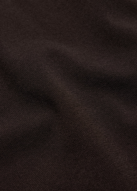 Contrast Cuff Technical Knit Polo Chocolate
