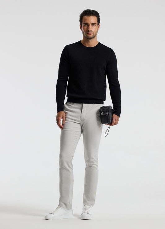 Merino Wool Crew Neck Sweater Black