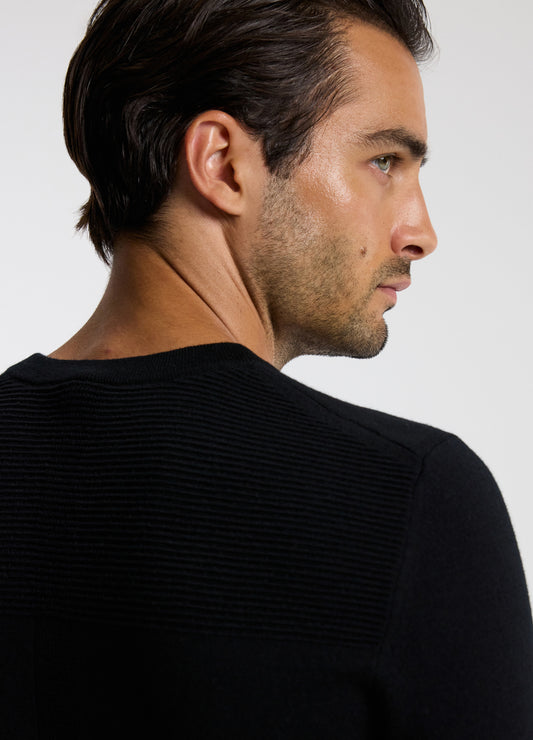 Merino Wool Crew Neck Sweater Black
