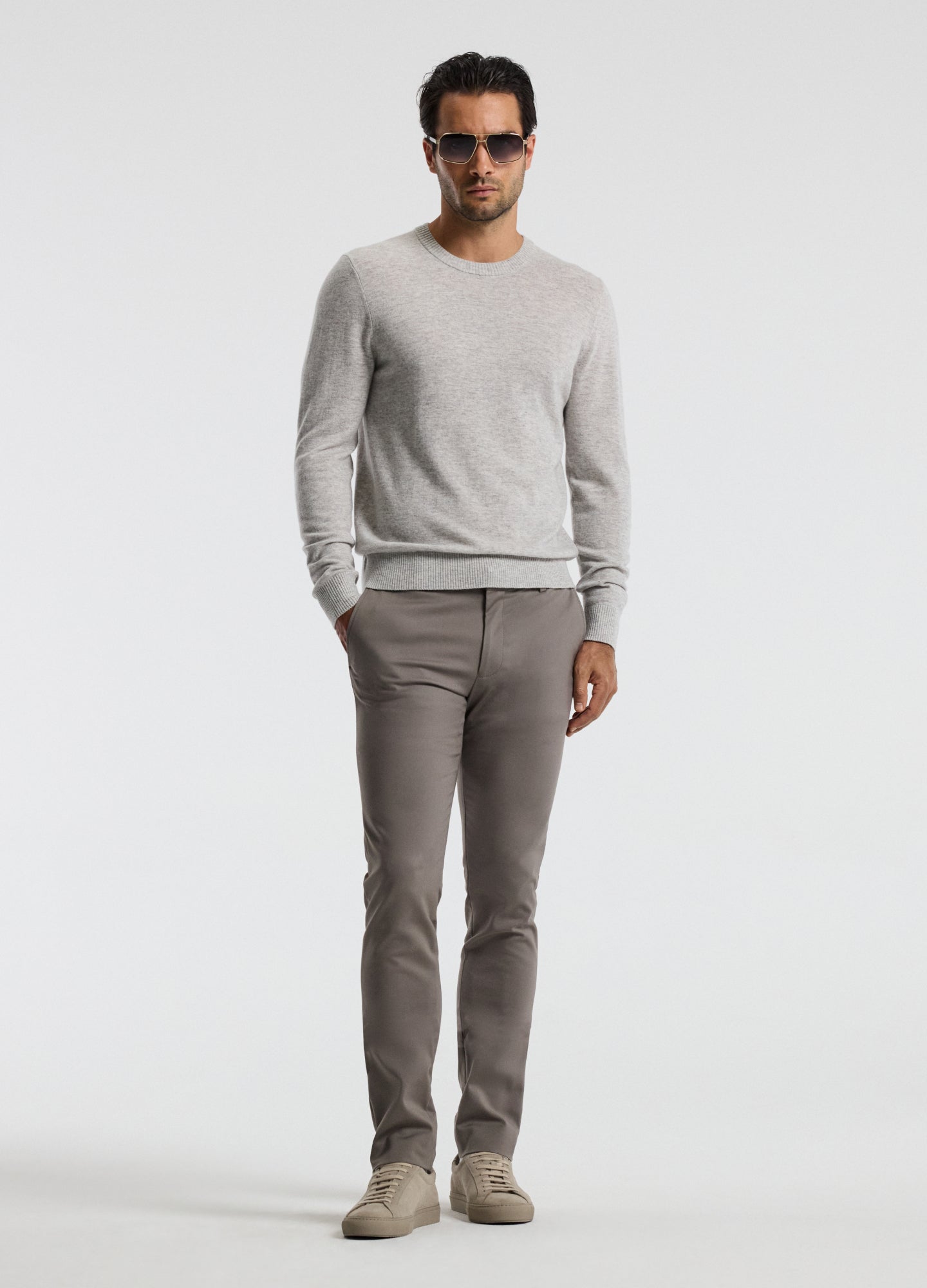 Ultra Fine Merino Wool Sweater Silver