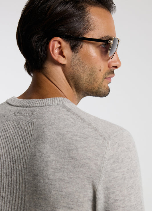 Ultra Fine Merino Wool Sweater Silver