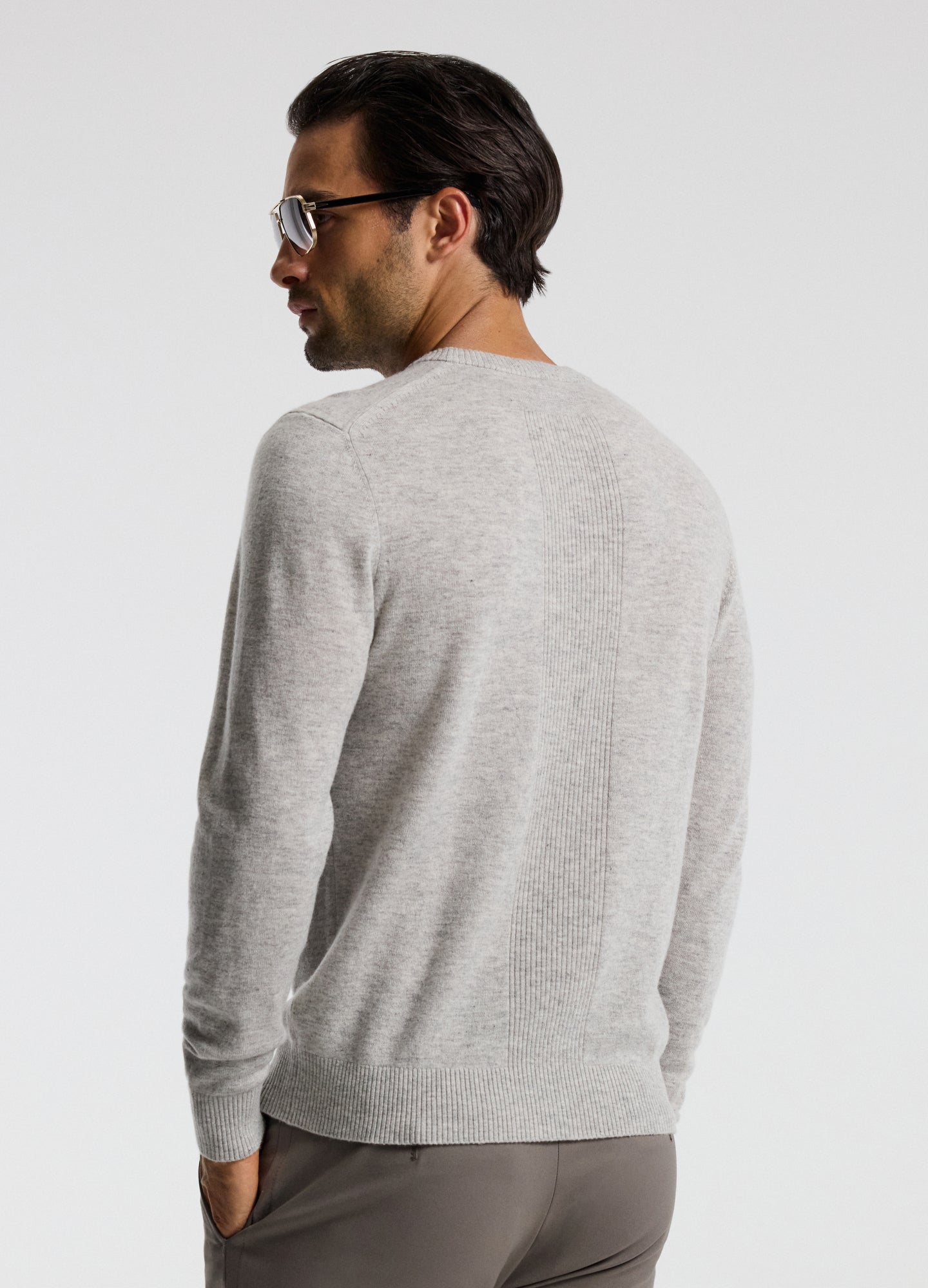 Ultra Fine Merino Wool Sweater Silver