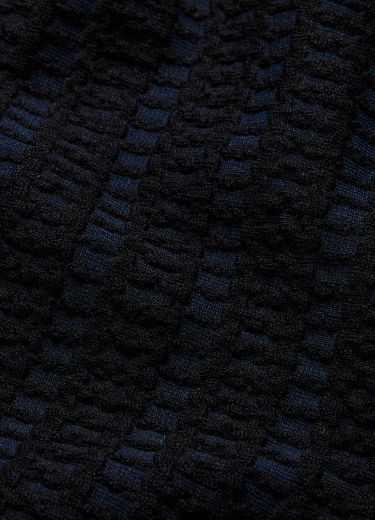 Geometric Jacquard Crew Neck Sweater Navy
