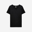 Technical Knit Henley T-Shirt Black