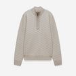 Quarter Zip Monogram Jacquard Sweater Stone