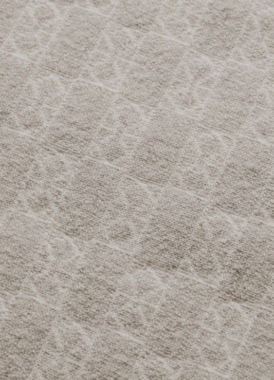 Quarter Zip Monogram Jacquard Sweater Stone