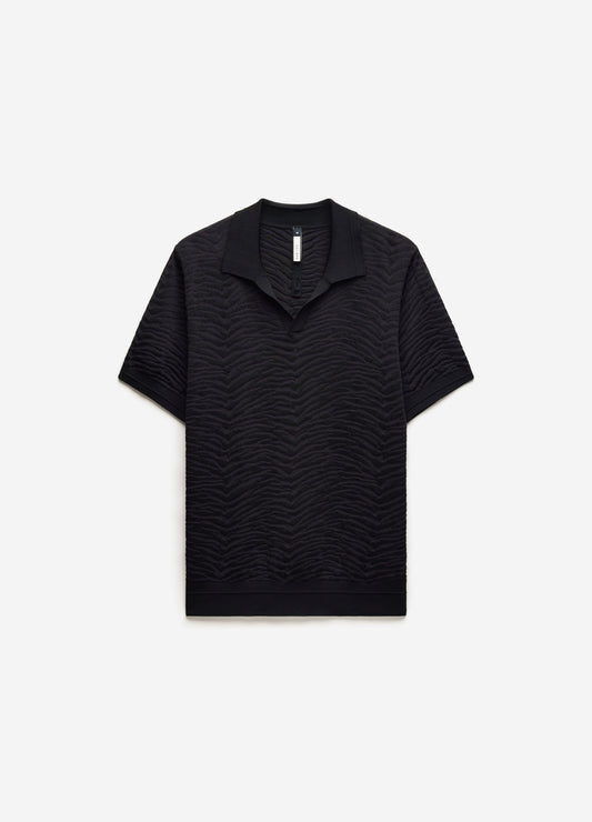 Zebra Jacquard Polo Black