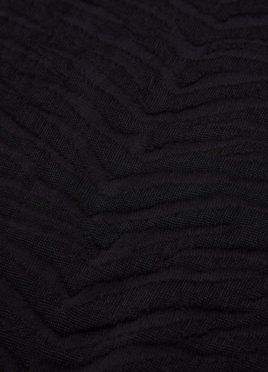 Zebra Jacquard Polo Black