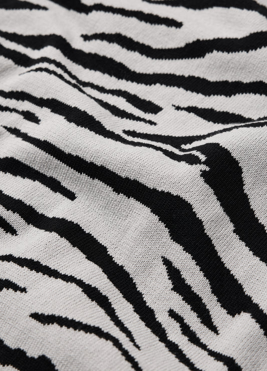 Relaxed Zebra Jacquard T-shirt Zinc
