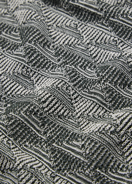 Two-Tone Geometric Jacquard Polo Fern