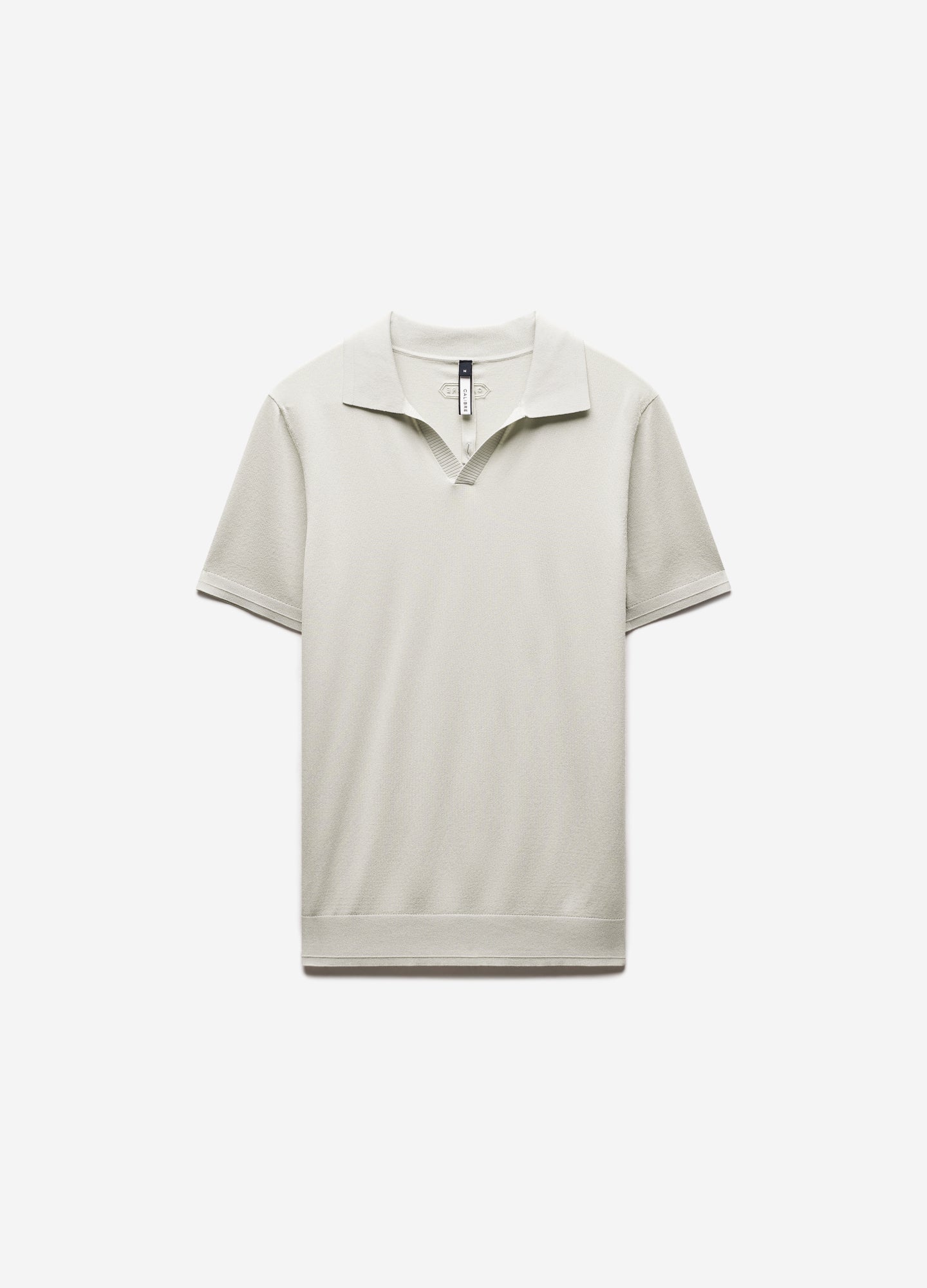 Technical Knit Rib Collar Polo Silver