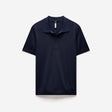 Technical Knit Button Polo Navy Light
