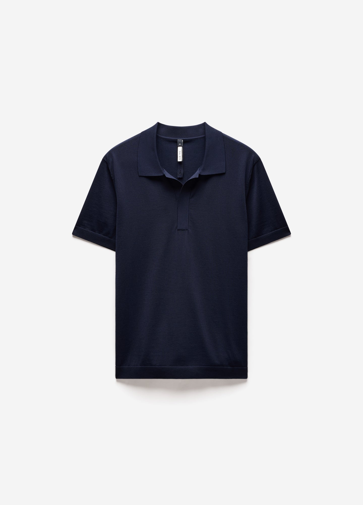 Technical Knit Button Polo Navy Light