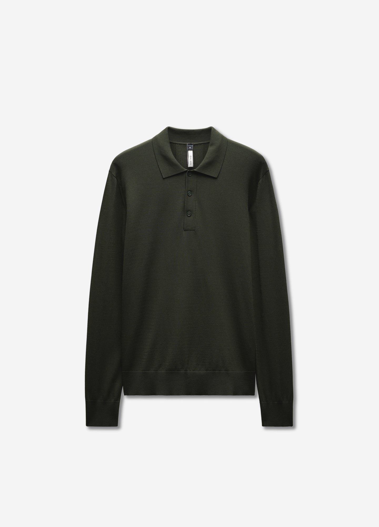 Long Sleeved Tech Knit Polo Army Green