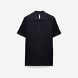 Textured Rib Tech Knit Polo Navy
