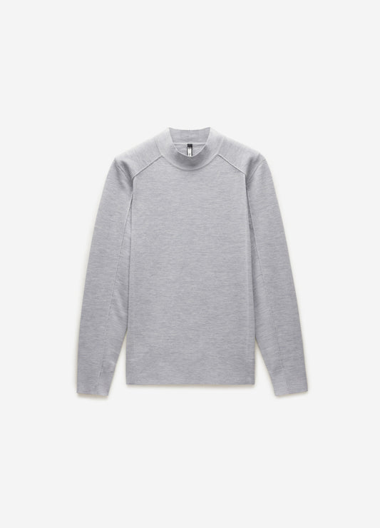 Mock Neck Merino Sweater Silver Marle