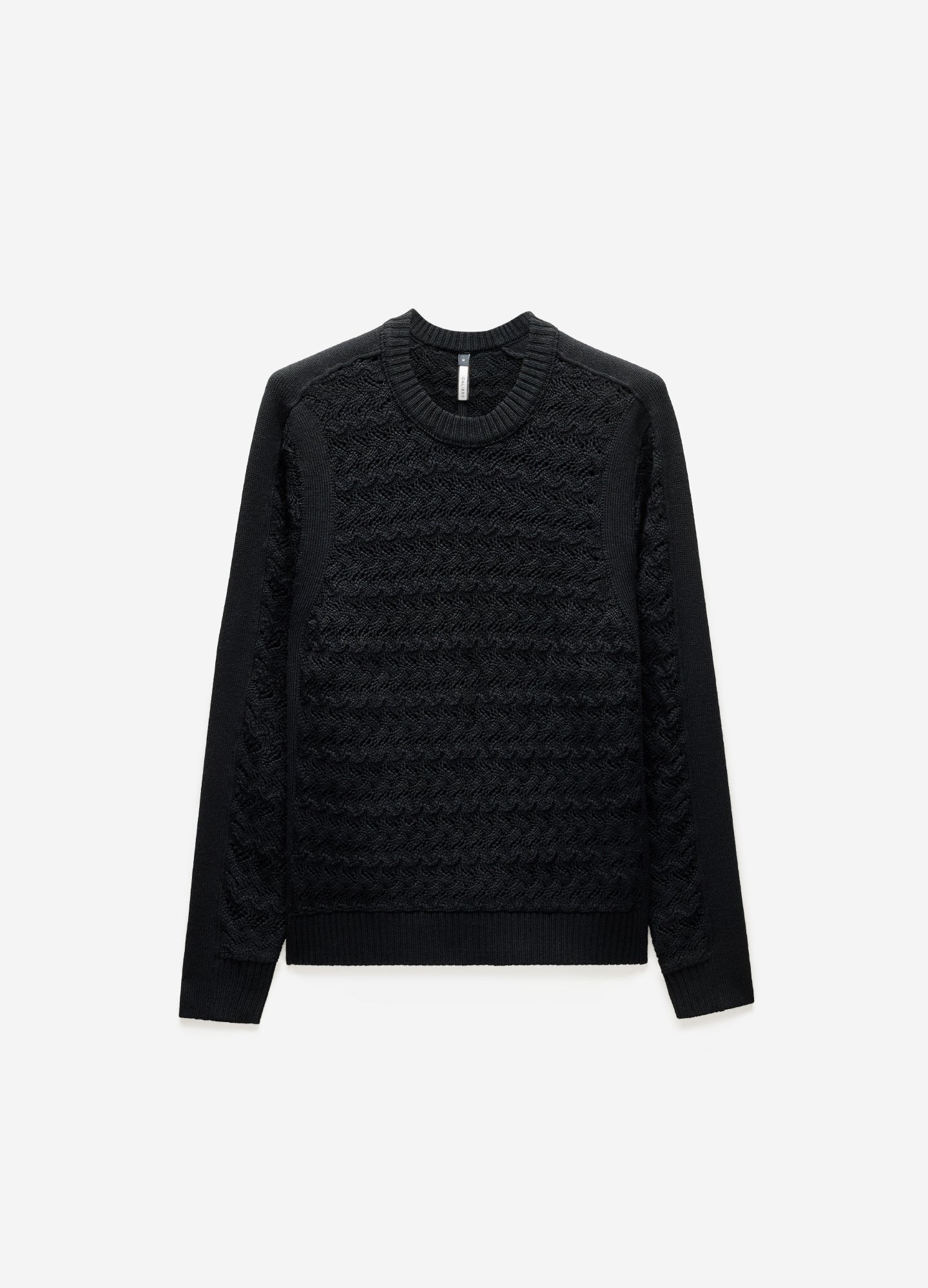 Wool Lace Cable Sweater Black