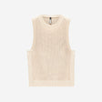 Mesh Knit Crew Neck Tank Ivory
