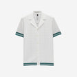 Patterned Mesh Tech Knit Shirt Ivory