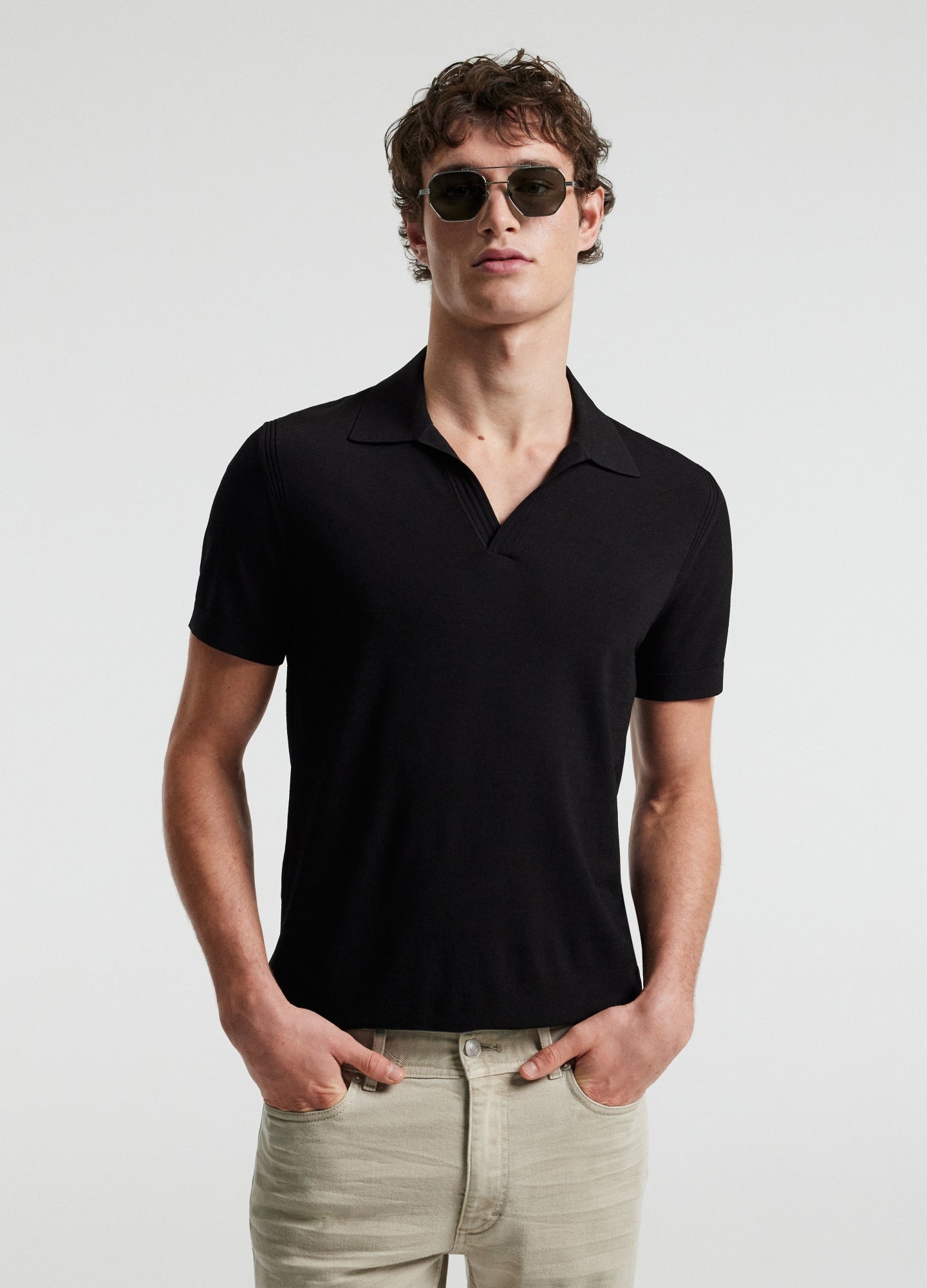 Tech Shoulder Trim Polo Black