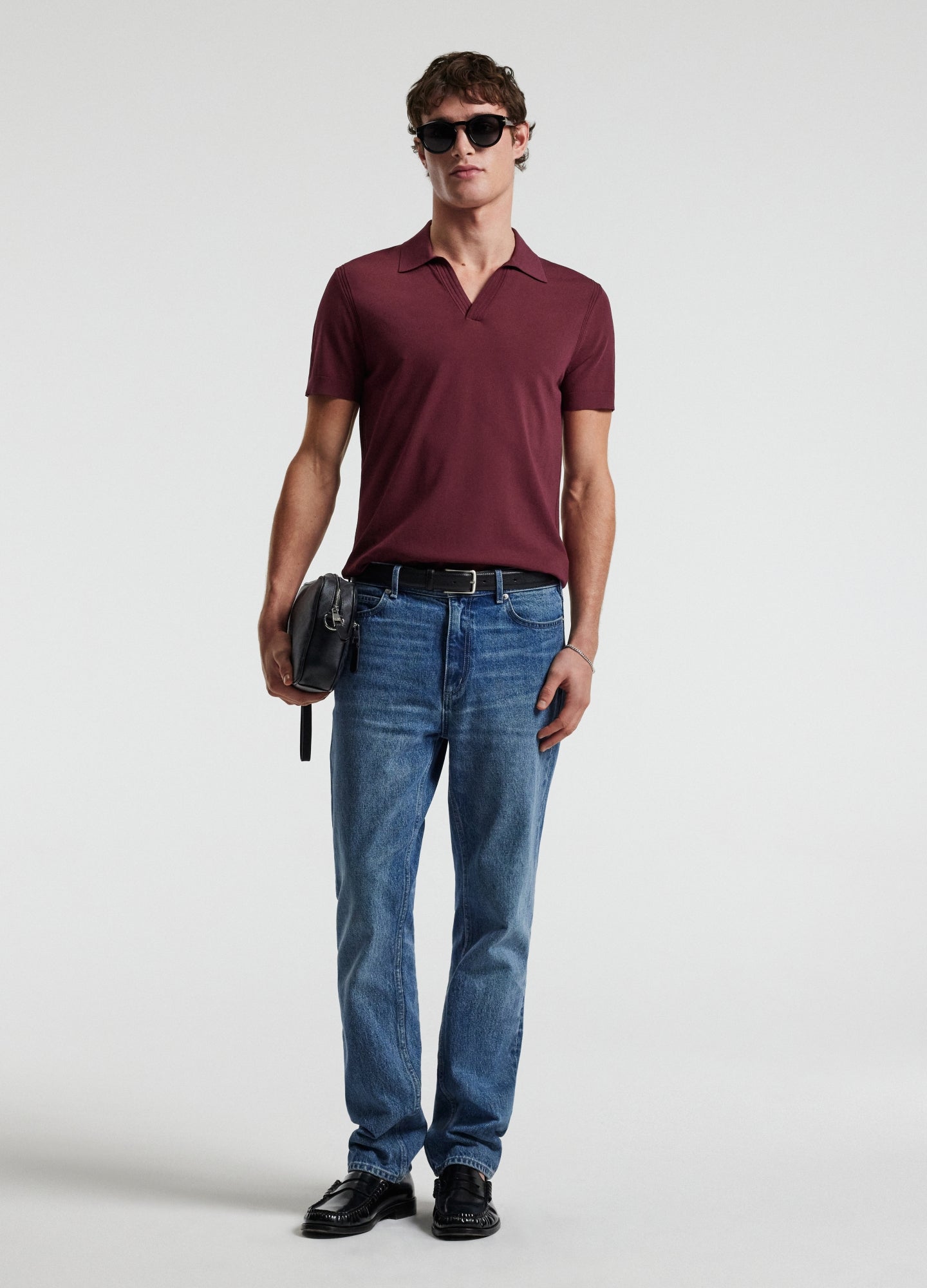 Tech Shoulder Trim Polo Wine