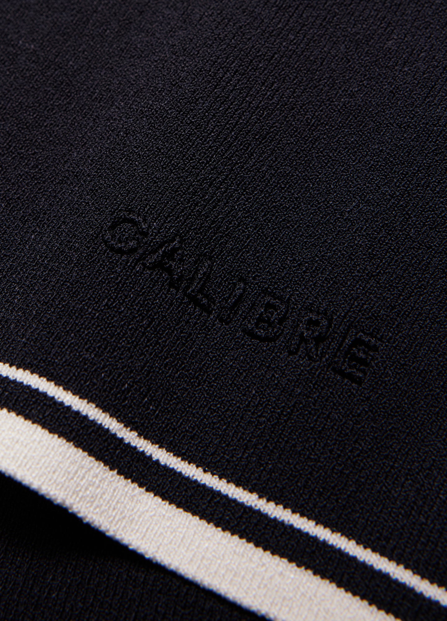 Tipped Edge Long Sleeve Polo Navy