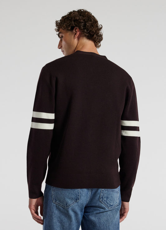 Varsity Cardigan Aubergine