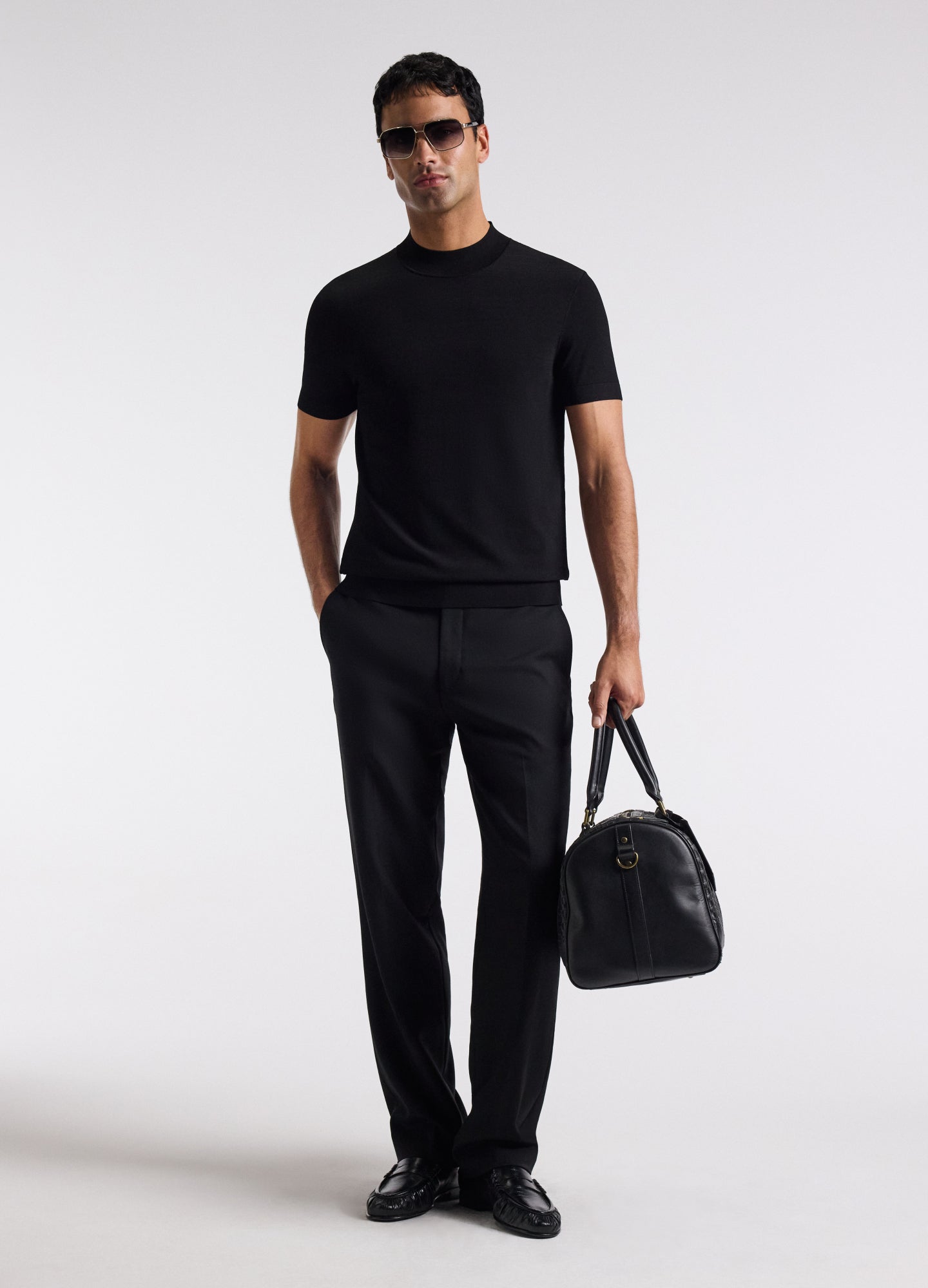 Slim Tech Knit T-shirt Black