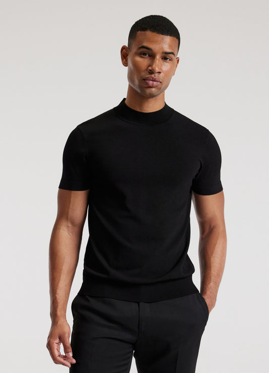 Slim Tech Knit T-shirt Black