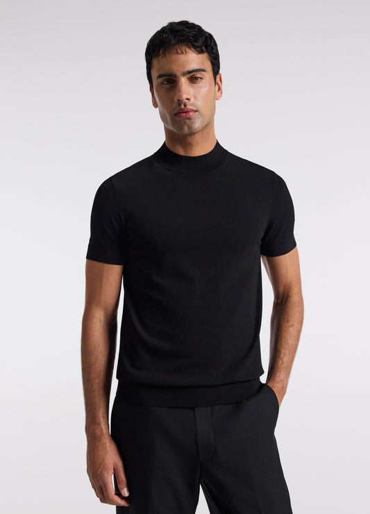 Slim Tech Knit T-shirt Black