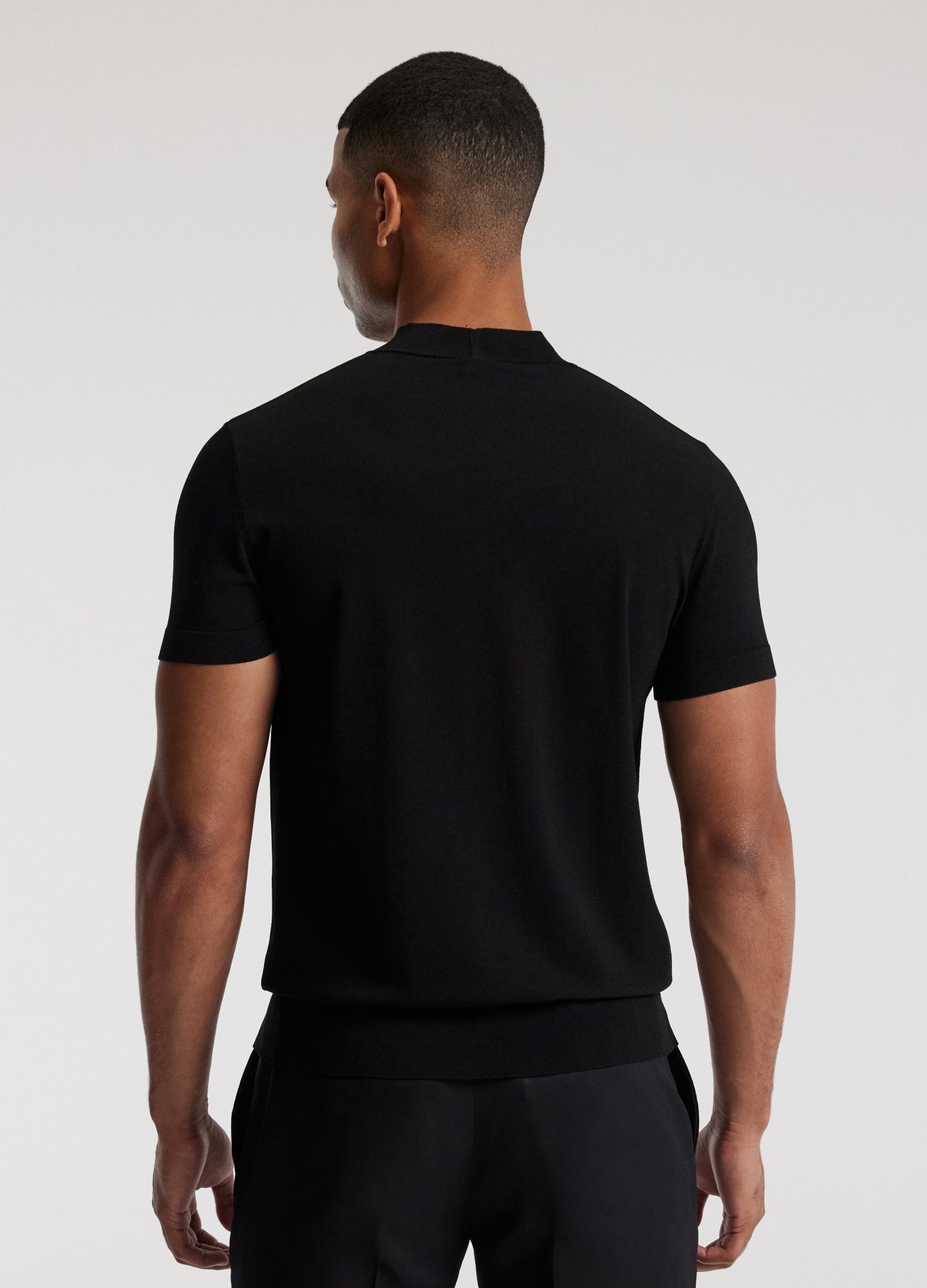 Slim Tech Knit T-shirt Black