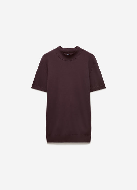 Slim Tech Knit T-shirt Bourbon