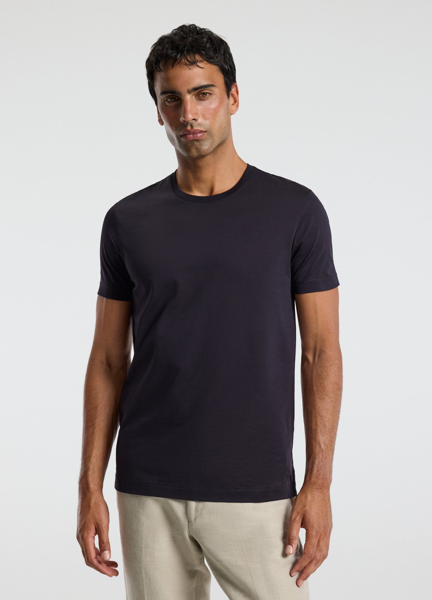Mercerised Crew Neck T-shirt Currant